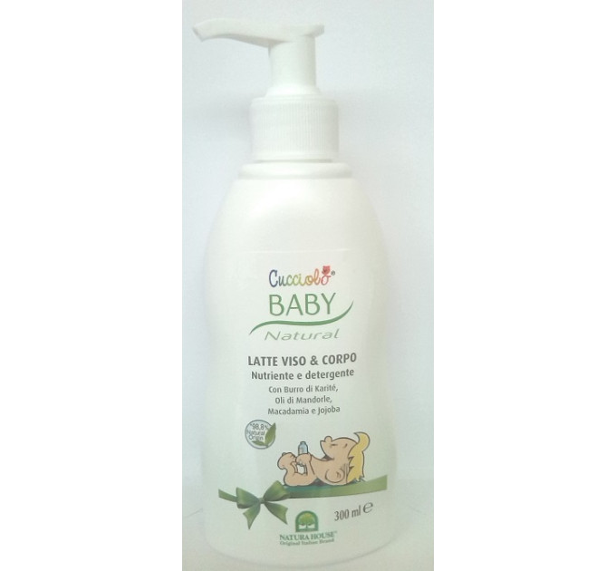 Молочко для лица и тела с протеинами шелка и экстрактом зародышей пшеницы Natura House Cucciolo Baby Detergent & Nourishing Body/Face Milk